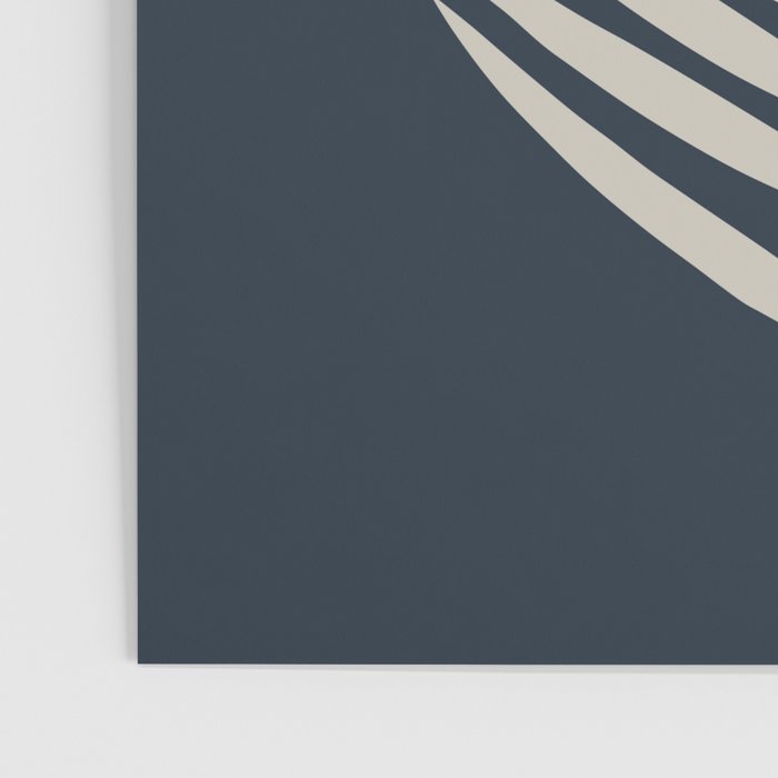 Palm Leaf Navy Blue And Cream Poster Gallery Image 3