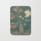 Peonies and Blue Delphiniums by Vincent van Gogh Bath Mat Gallery Image 1