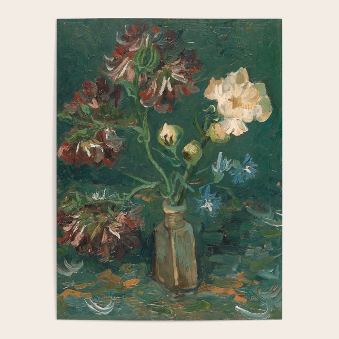 Peonies and Blue Delphiniums by Vincent van Gogh Poster Gallery Image 4