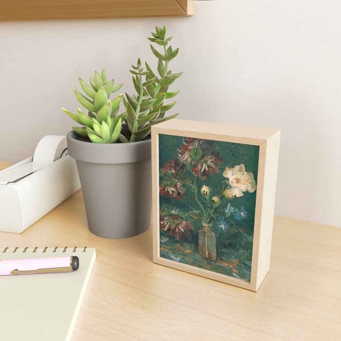 Peonies and Blue Delphiniums by Vincent van Gogh Mini Art Print Gallery Image 2