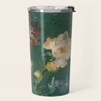 Peonies and Blue Delphiniums by Vincent van Gogh Travel Mug Gallery Image 2