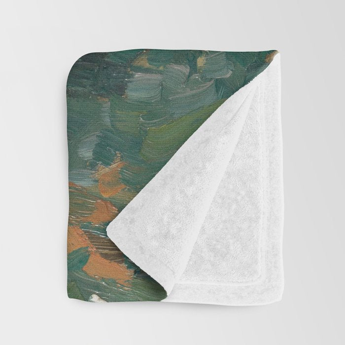 Peonies and Blue Delphiniums by Vincent van Gogh Throw Blanket Gallery Image 3