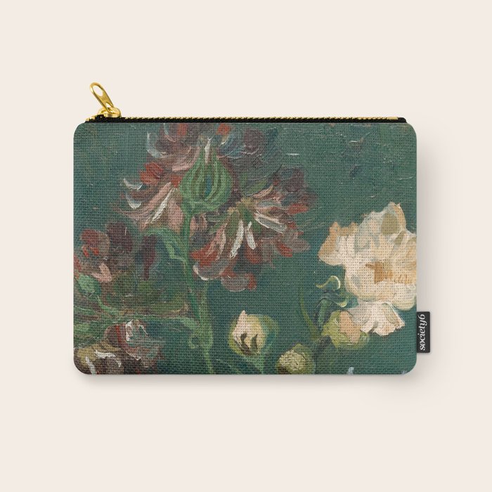 Peonies and Blue Delphiniums by Vincent van Gogh Carry All Pouch Gallery Image 1
