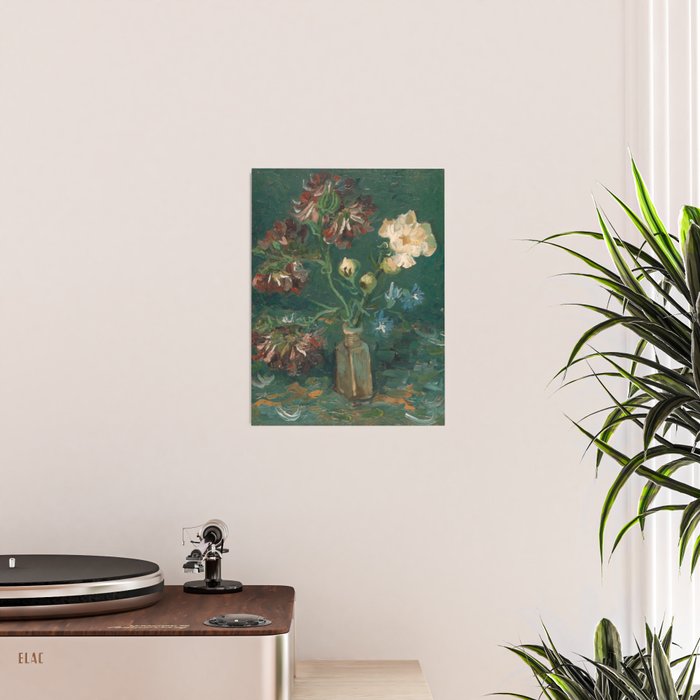 Peonies and Blue Delphiniums by Vincent van Gogh Poster Gallery Image 2