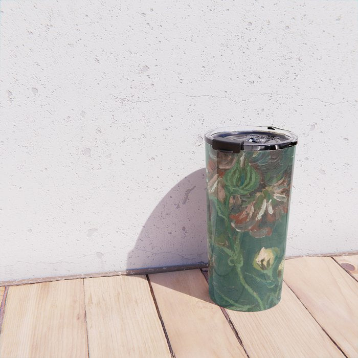 Peonies and Blue Delphiniums by Vincent van Gogh Travel Mug Gallery Image 4