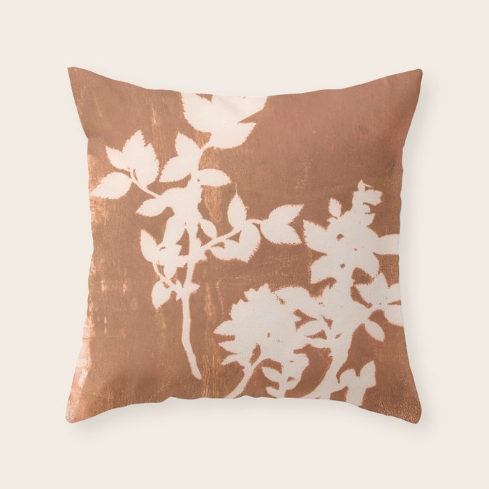 botanical reminiscences 1 cinnamon Throw Pillow Gallery Image 6