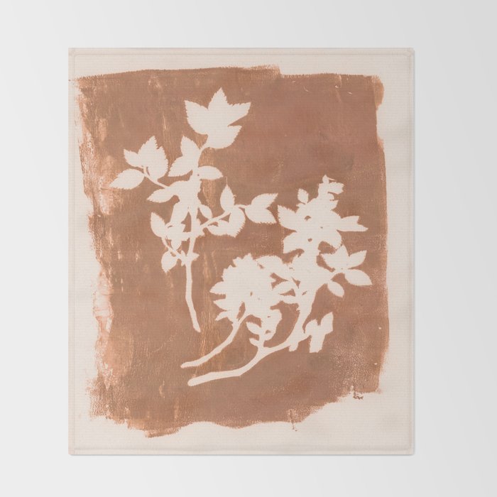 botanical reminiscences 1 cinnamon Throw Blanket Gallery Image 2
