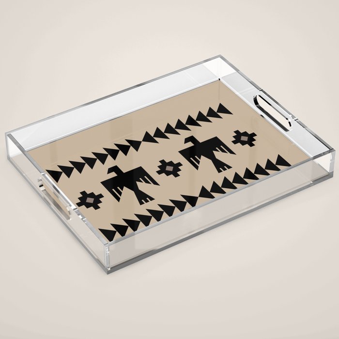 Southwestern Eagle and Arrow Pattern 125 Acrylic Tray Gallery Image 1