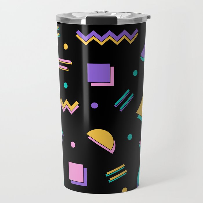 Memphis pattern 105 - 80s / 90s Retro Travel Mug Gallery Image 1