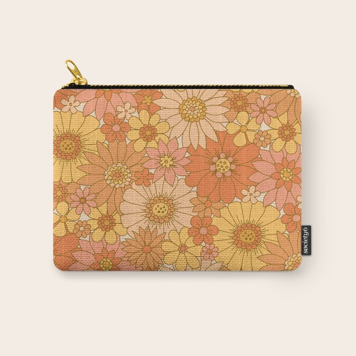 70s Retro Daisy Floral Carry All Pouch Gallery Image 1