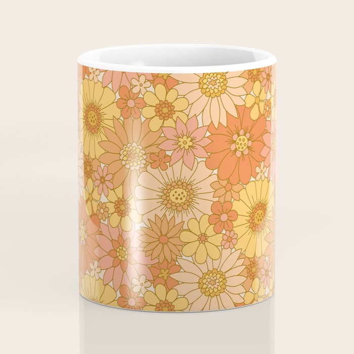 70s Retro Daisy Floral Coffee Mug Gallery Image 4