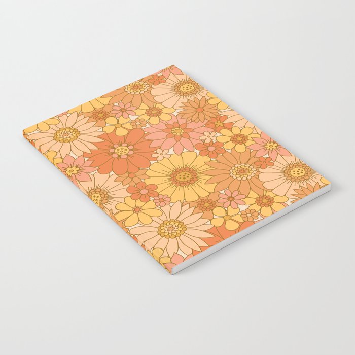 70s Retro Daisy Floral Notebook Gallery Image 1