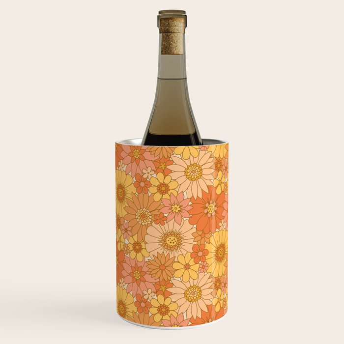 70s Retro Daisy Floral Wine Chiller Gallery Image 1