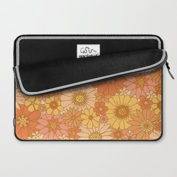 70s Retro Daisy Floral Laptop Sleeve Gallery Image 2