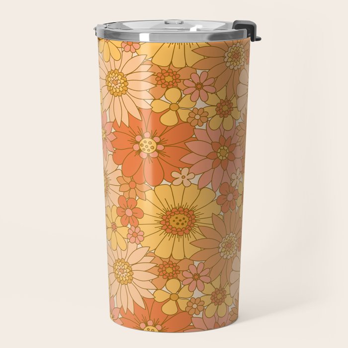 70s Retro Daisy Floral Travel Mug Gallery Image 2