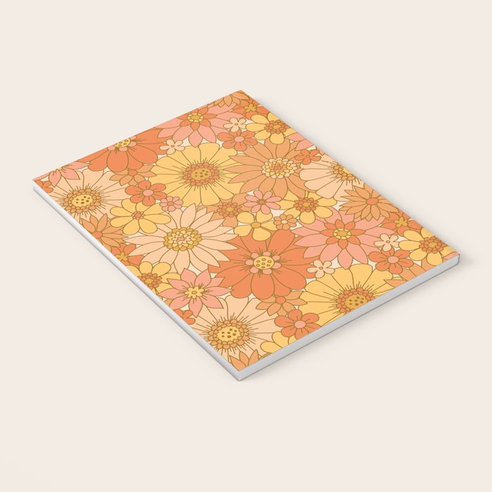 70s Retro Daisy Floral Notebook Gallery Image 3