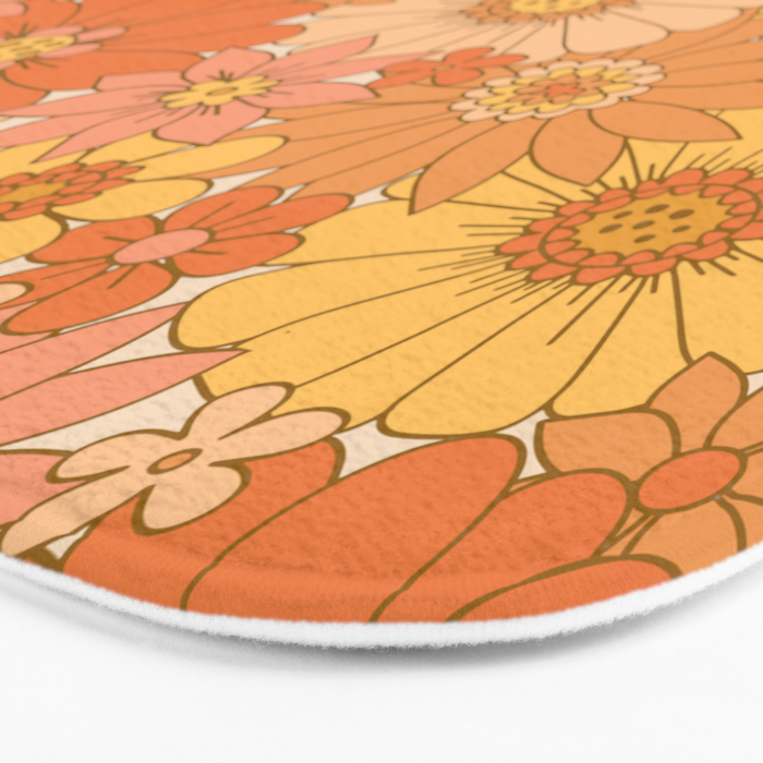 70s Retro Daisy Floral Bath Mat Gallery Image 3