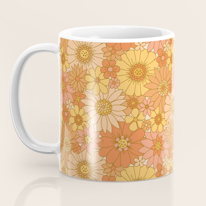 70s Retro Daisy Floral Coffee Mug Gallery Image 3