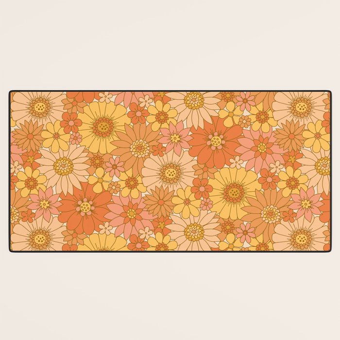70s Retro Daisy Floral Desk Mat Gallery Image 3