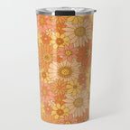 70s Retro Daisy Floral Travel Mug Gallery Image 1