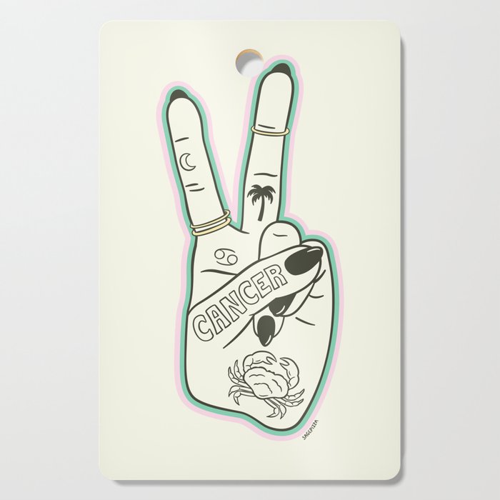 CANCER (Peace Sign Collection) Cutting Board Gallery Image 1
