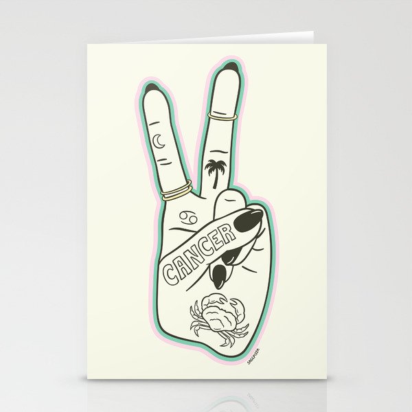 CANCER (Peace Sign Collection) Stationery Card Gallery Image 1