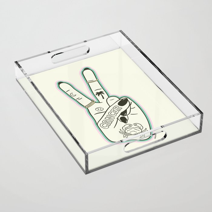 CANCER (Peace Sign Collection) Acrylic Tray Gallery Image 1