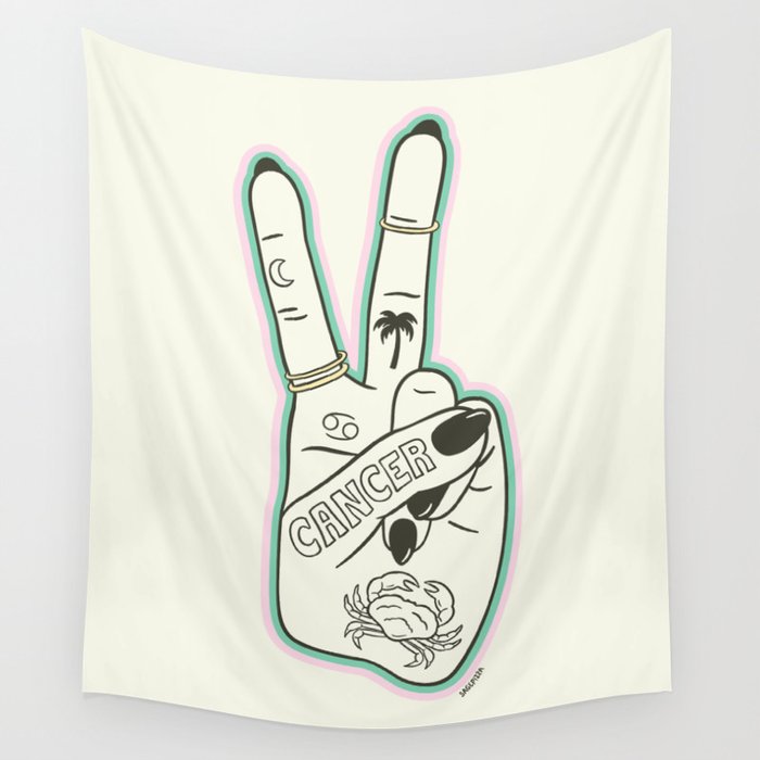 CANCER (Peace Sign Collection) Wall Tapestry Gallery Image 4