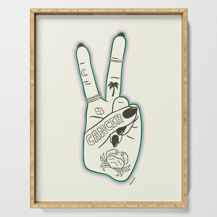 CANCER (Peace Sign Collection) Serving Tray Gallery Image 1