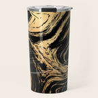 Luxurious Black and Gold Marble Travel Mug Gallery Image 1