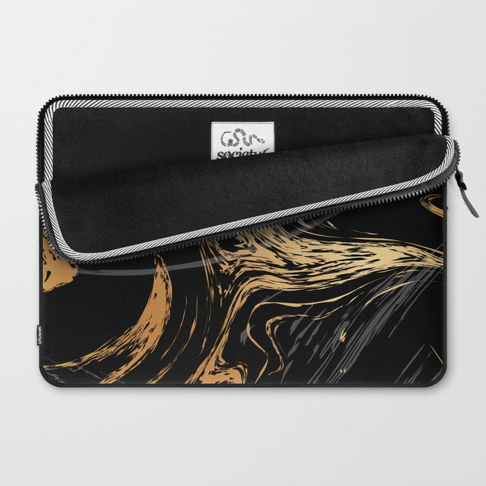 Luxurious Black and Gold Marble Laptop Sleeve Gallery Image 2