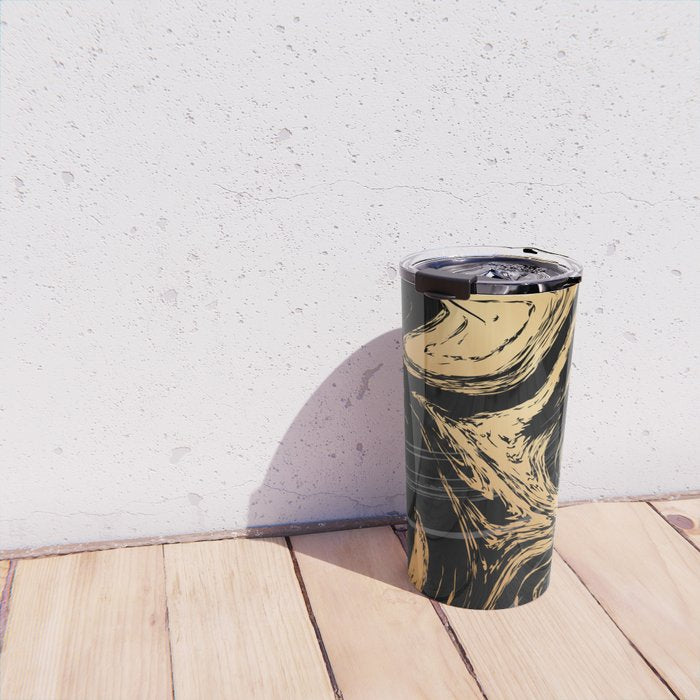 Luxurious Black and Gold Marble Travel Mug Gallery Image 4