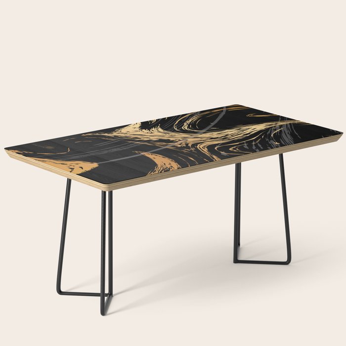 Luxurious Black and Gold Marble Coffee Table Gallery Image 1