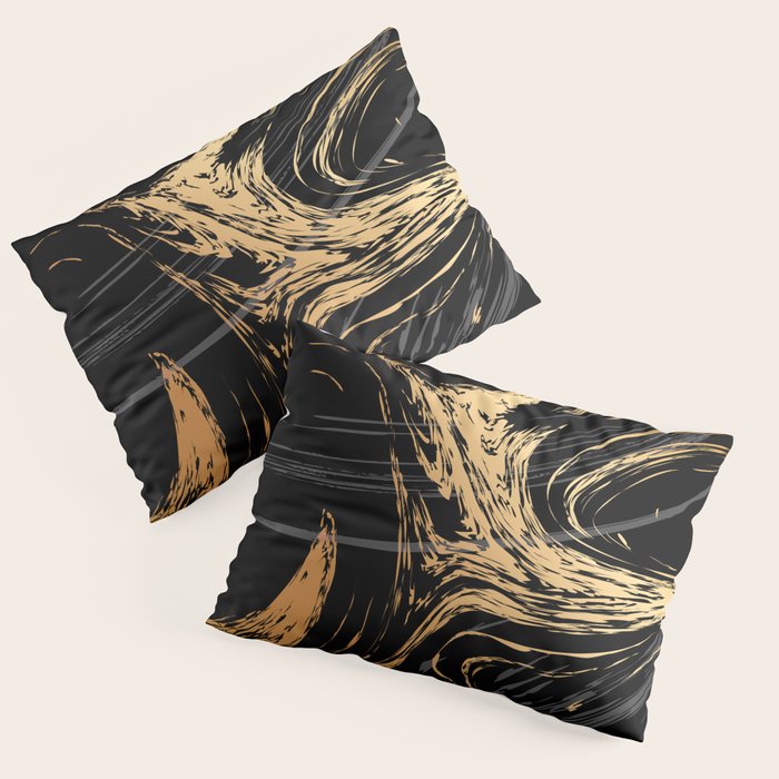 Luxurious Black and Gold Marble Pillow Sham Gallery Image 3