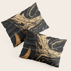 Luxurious Black and Gold Marble Pillow Sham Gallery Image 3