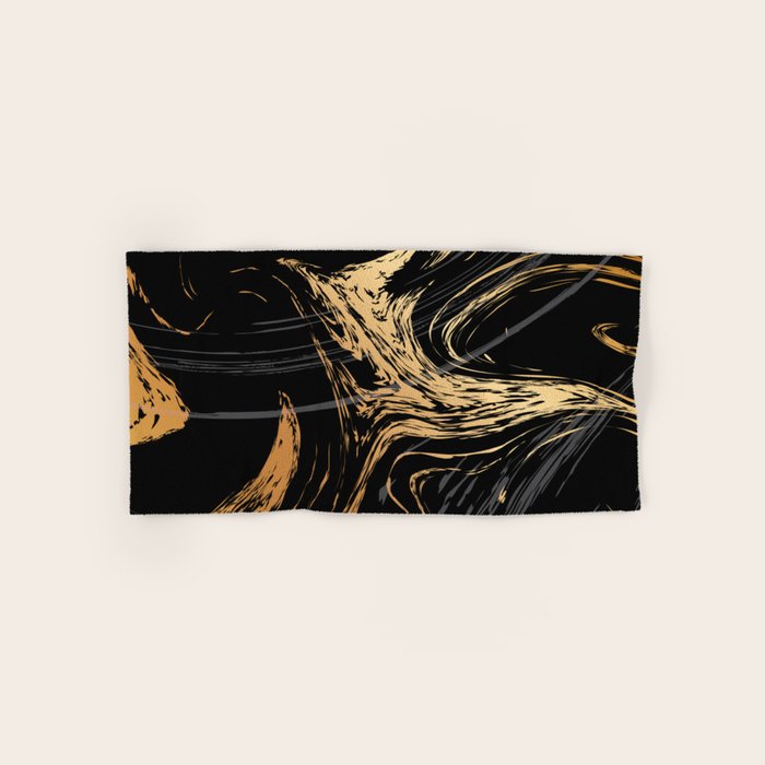 Luxurious Black and Gold Marble Bath Towel Gallery Image 1