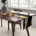Luxurious Black and Gold Marble Table Runner Gallery Image 2