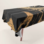 Luxurious Black and Gold Marble Tablecloth Gallery Image 1