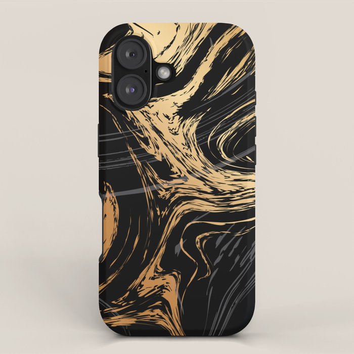 Luxurious Black and Gold Marble iPhone Case Gallery Image 1