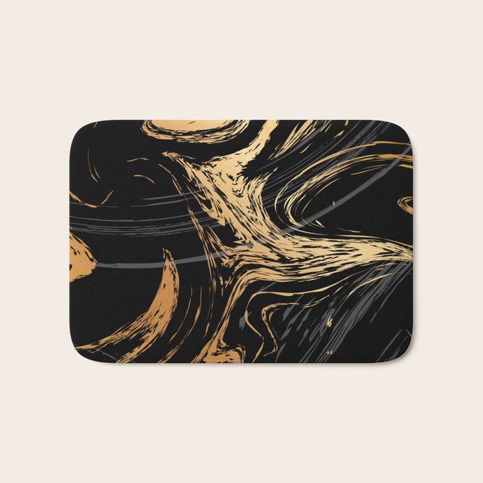 Luxurious Black and Gold Marble Bath Mat Gallery Image 1