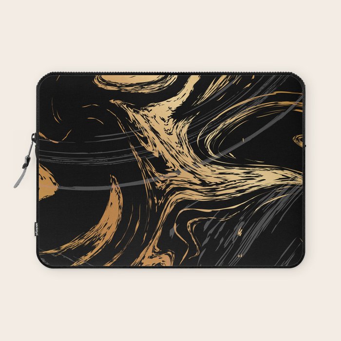 Luxurious Black and Gold Marble Laptop Sleeve Gallery Image 1