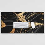 Luxurious Black and Gold Marble Desk Mat Gallery Image 1