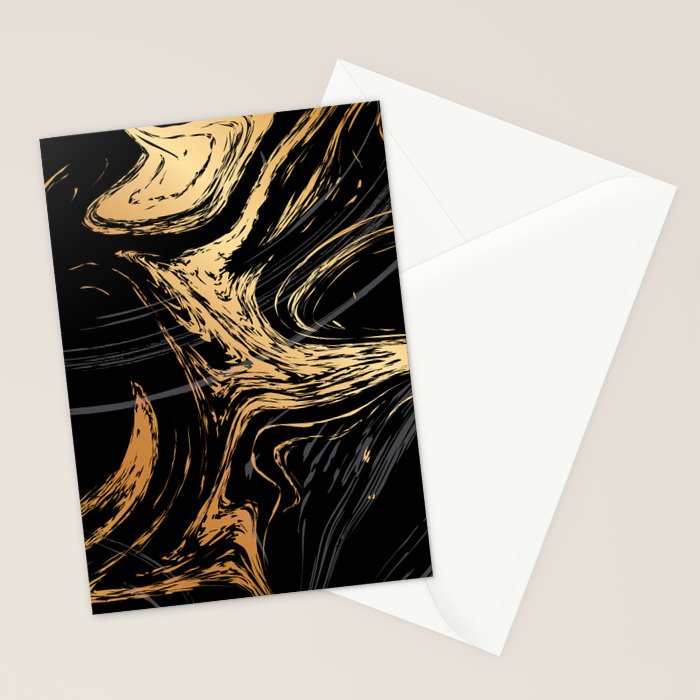 Luxurious Black and Gold Marble Stationery Card Gallery Image 2