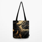 Luxurious Black and Gold Marble Tote Bag Gallery Image 2