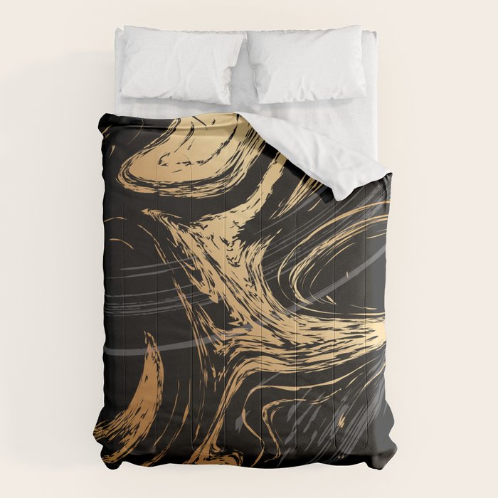 Luxurious Black and Gold Marble Comforter Gallery Image 6