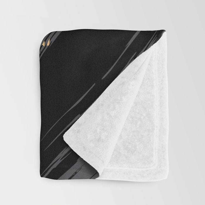 Luxurious Black and Gold Marble Throw Blanket Gallery Image 3