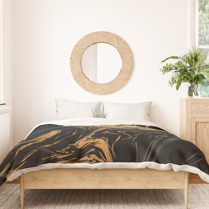 Luxurious Black and Gold Marble Duvet Cover Gallery Image 3
