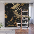 Luxurious Black and Gold Marble Wall Mural Gallery Image 1