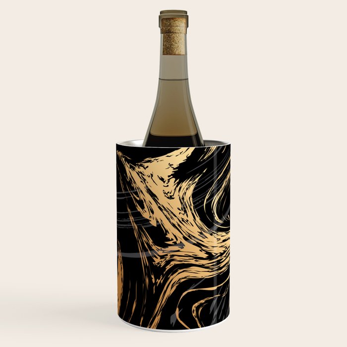 Luxurious Black and Gold Marble Wine Chiller Gallery Image 1