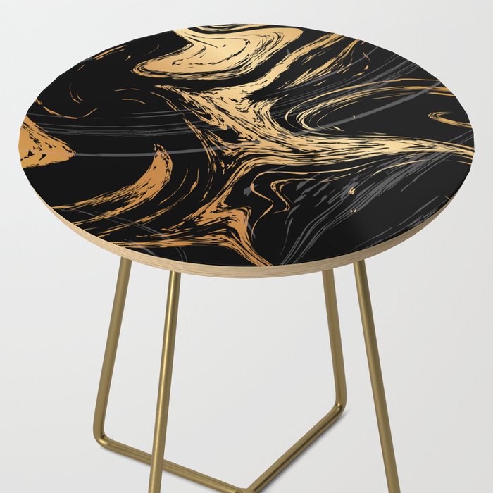 Luxurious Black and Gold Marble Side Table Gallery Image 2
